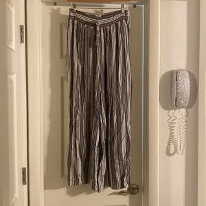 Grey and white striped pants